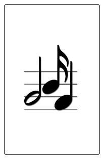 DF35T 382 WT BK Music Notes White Black